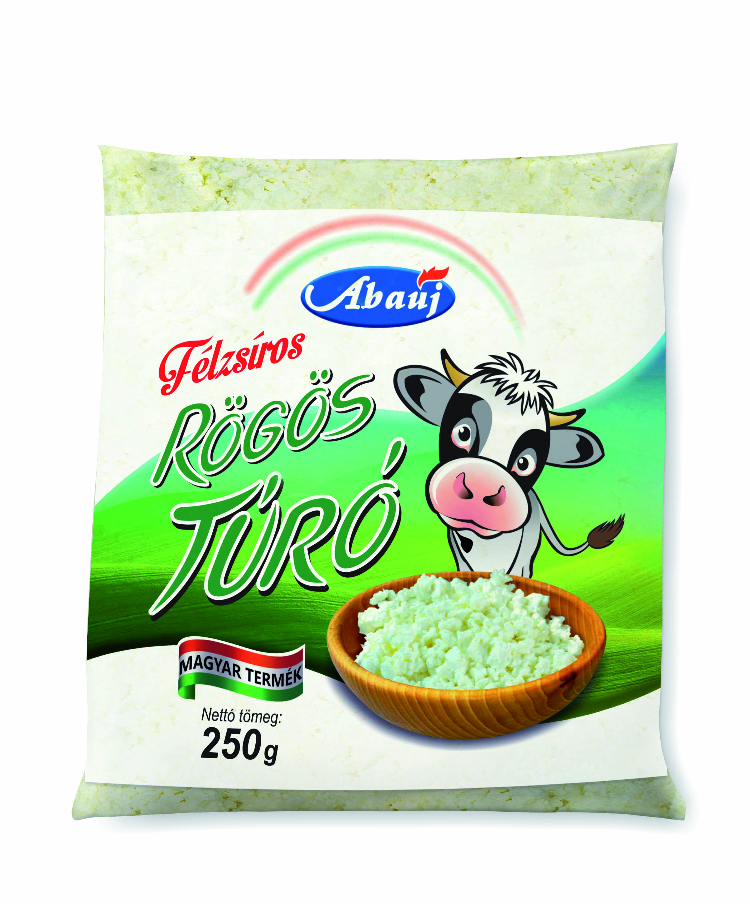 Abaúj félzsíros Rögös túró 250g (síkfólia)